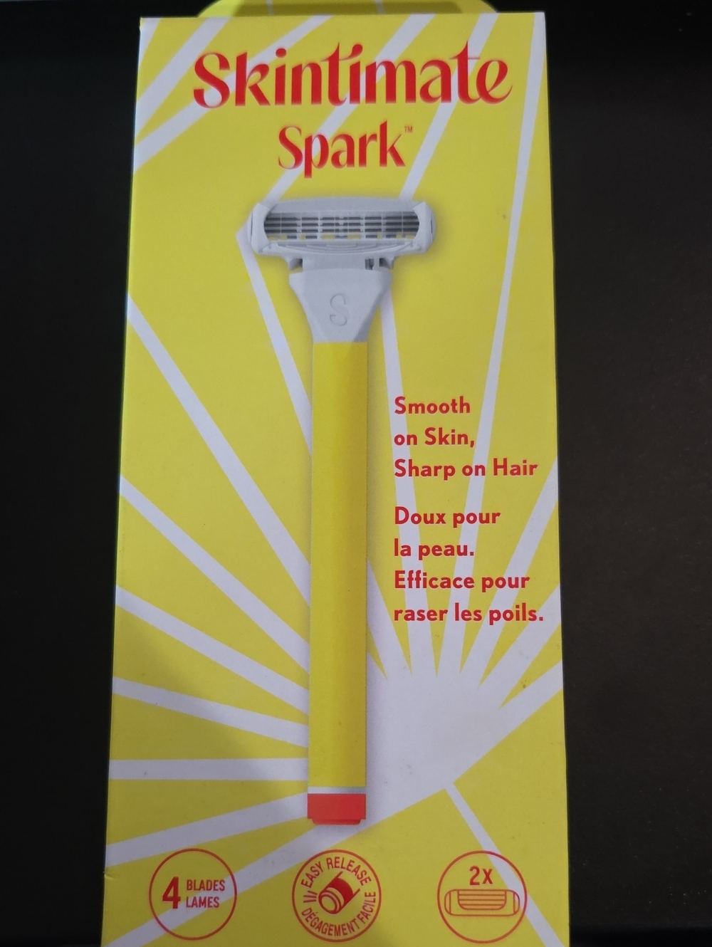 Skintimate Spark Women's Yellow Razor - Smooth Skin Shave